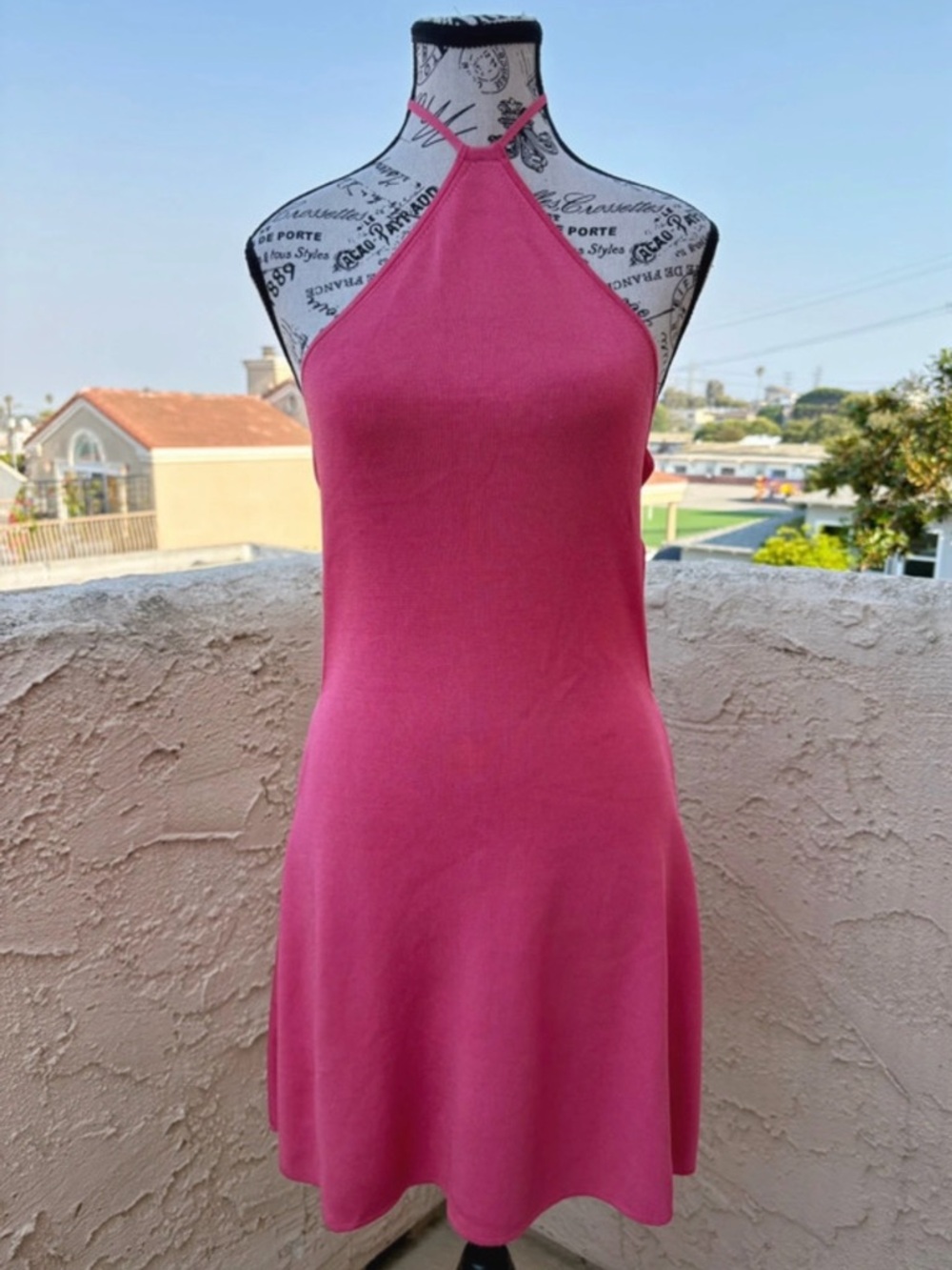Cult Gaia Leslie halter open back mini dress in blossom size L large